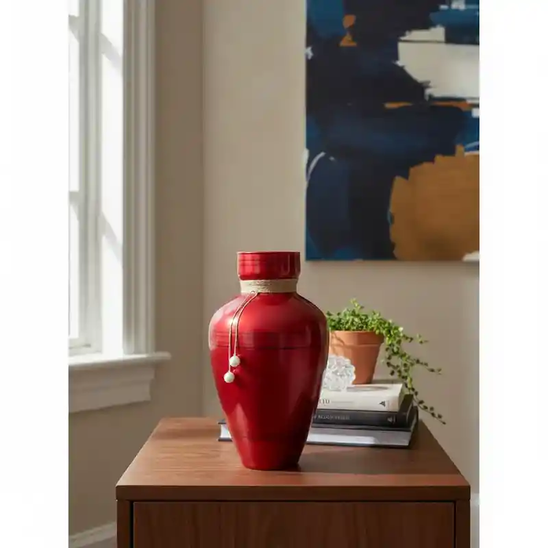 Florero Jarrón De Cristal Color Rojo (toulon)