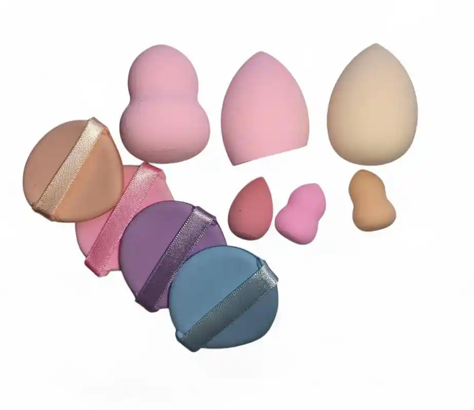 Kit De Esponjas De Maquillaje 10 Piezas – Kiss Lovely 💖✨