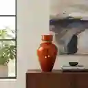 Florero Jarrón De Cristal Color Naranja (toulon)