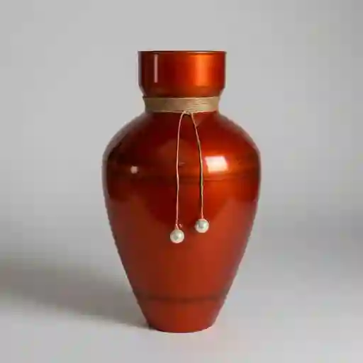 Florero Jarrón De Cristal Color Naranja (toulon)