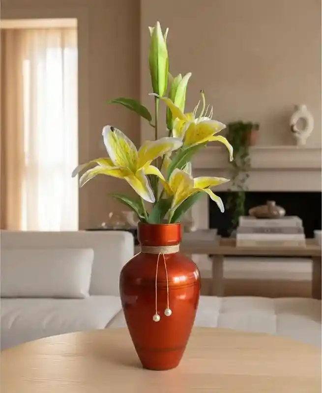 Florero Jarrón De Cristal Color Naranja (toulon)