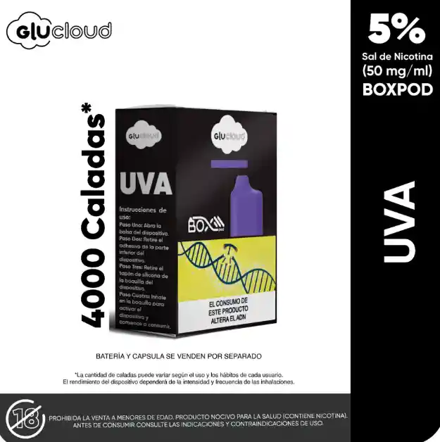 Glucloud Pod 4.000 Puffs Uva