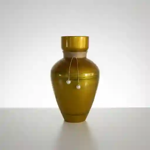 Florero Jarrón De Cristal Color Dorado (toulon)