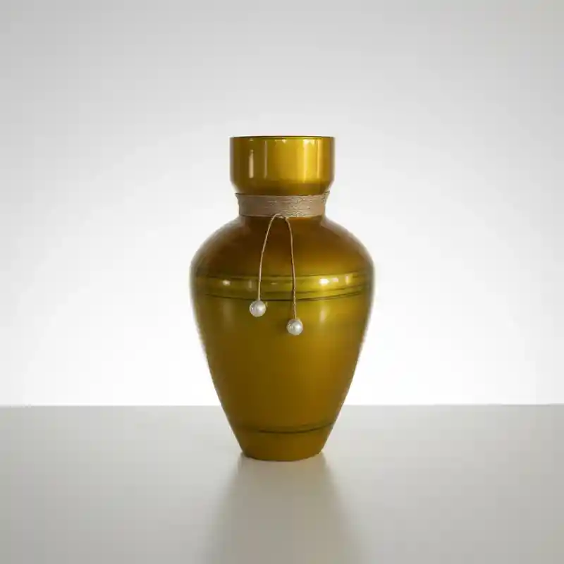 Florero Jarrón De Cristal Color Dorado (toulon)