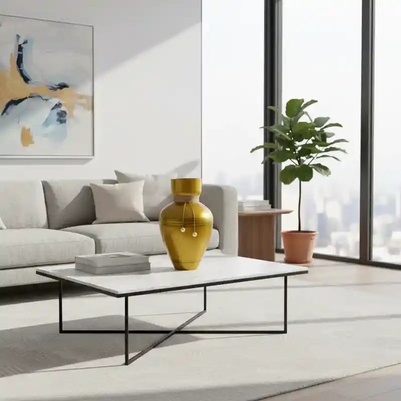 Florero Jarrón De Cristal Color Dorado (toulon)