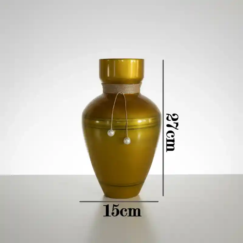 Florero Jarrón De Cristal Color Dorado (toulon)