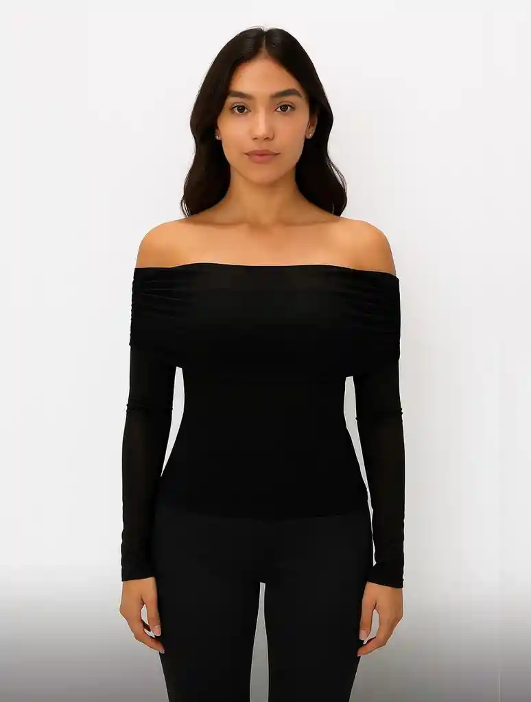 Blusa Mesh Malla - The Promise Negro Sm