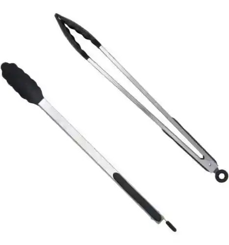 Pinzas En Acero Inoxidable 36 Cm Y Puntas En Silicona Incametal
