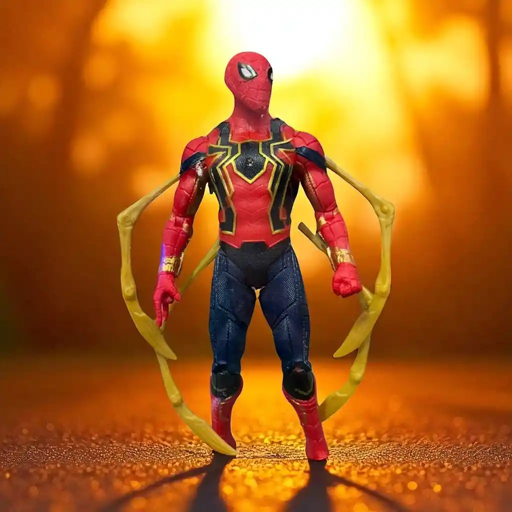 Spiderman Colección Juguete 5 Figuras Hombre Araña Con Luz