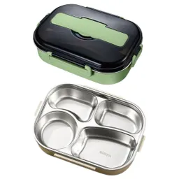 Porta Comidas Contenedor 4 Espacios Con Cubiertor