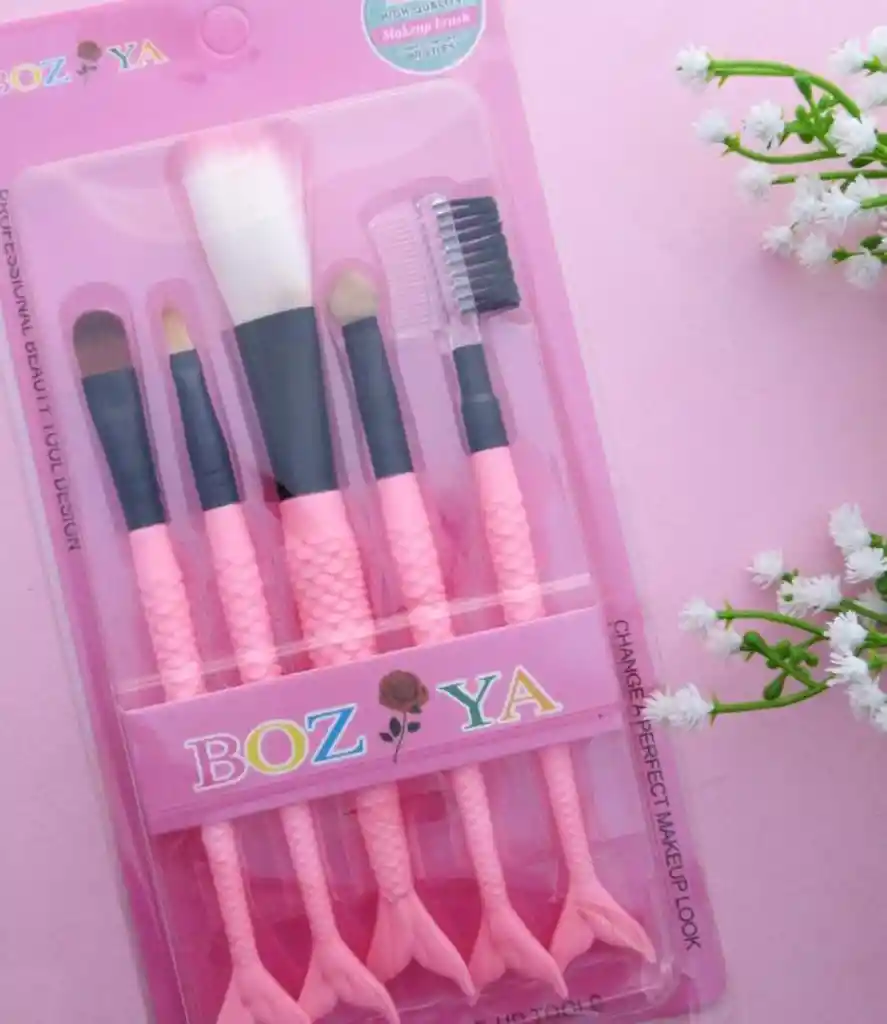 Set De Brochas De Maquillaje Sirena X5 🧜‍♀️
