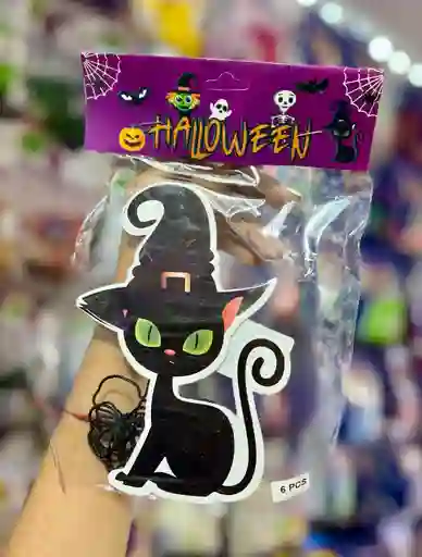 Cenefa Gato Negro X 6 Pcz