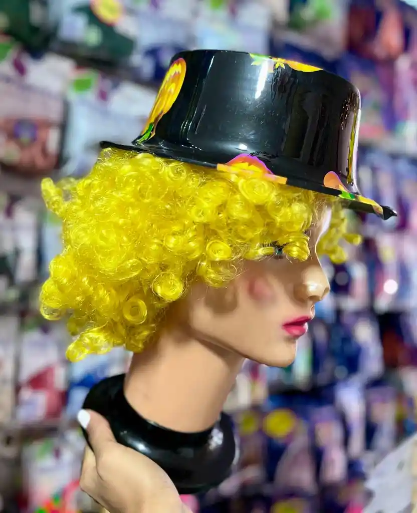 Sombrero Plastico Negro Calabazas Halloween X1