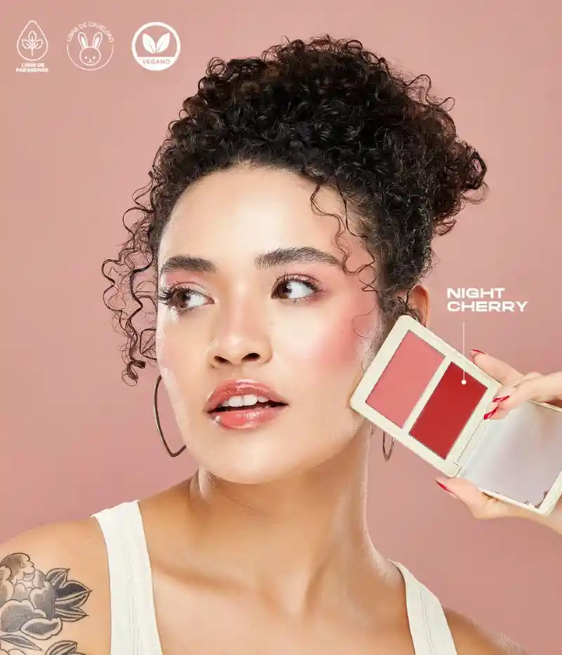 Rubor En Dúo Allure Crema Y Polvo Compacto I Nighcherry