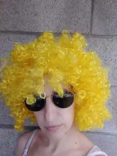 Peluca Afro Amarilla