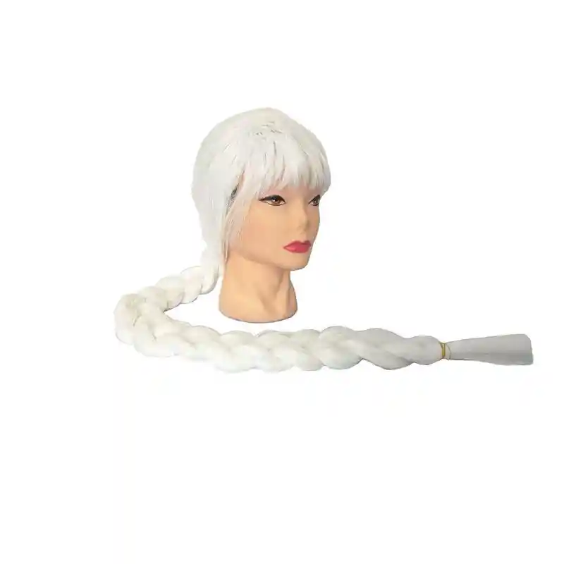 Peluca Blanca Trenza Larga Frozen