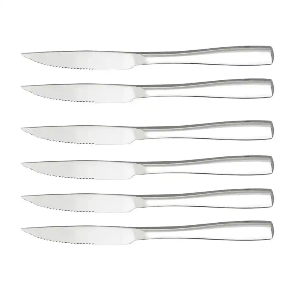 Set De 6 Cuchillos Acero Inoxidable Mesa Acero 410