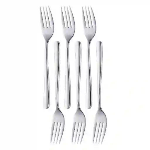 Set De 6 Tenedores Acero Inoxidable Mesa Acero 410