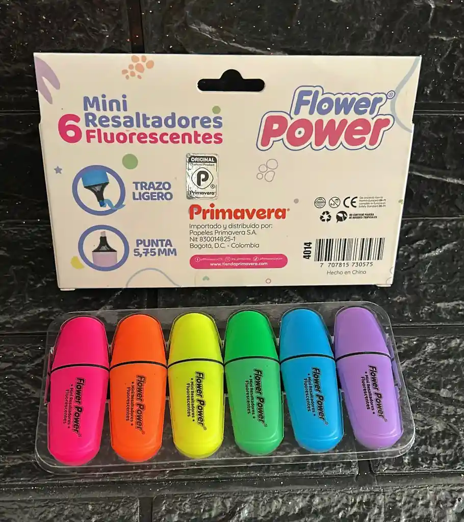 Resaltador Primavera Mini Fluos Flower Power X6 Unidades