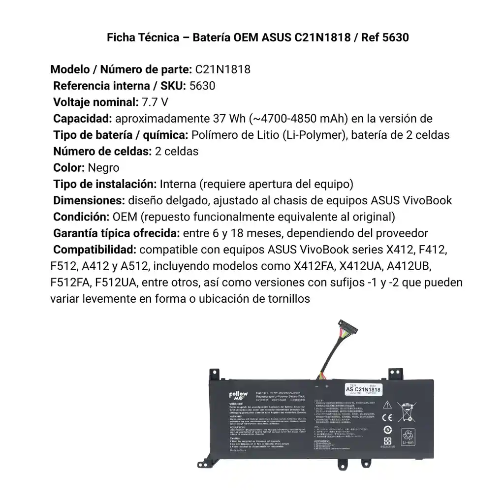 Bateria Oem Para Asus X412 C21n1818