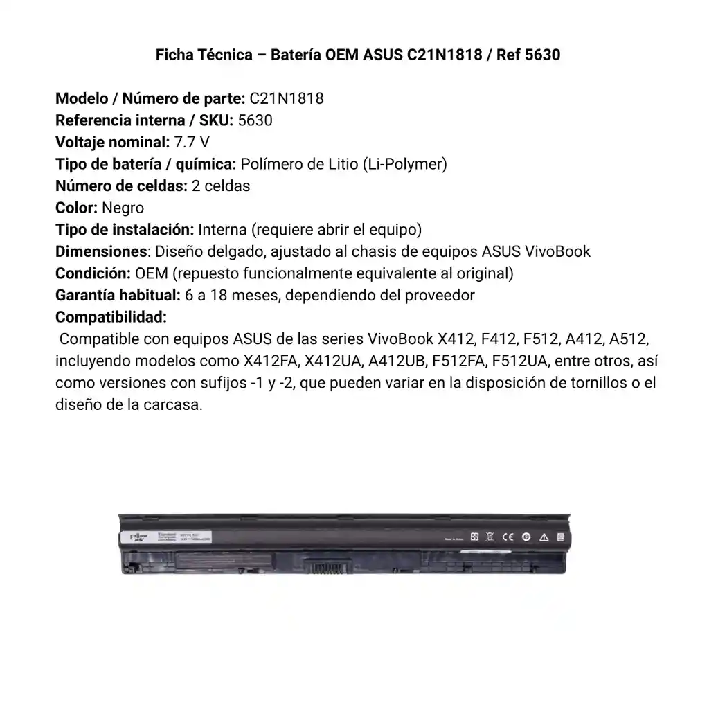 Bateria Oem Para Dell 15 3551 2600mah