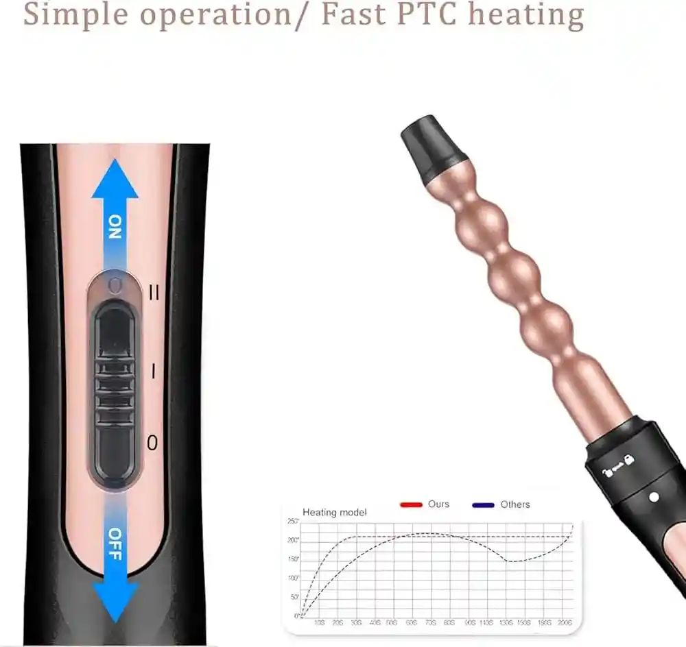 Pinza Rizador 6 En 1 Para Cabello Múltipeinados