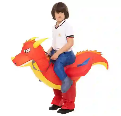 Disfraz Inflable Infantil Para Montar Dragón Niño O Niña