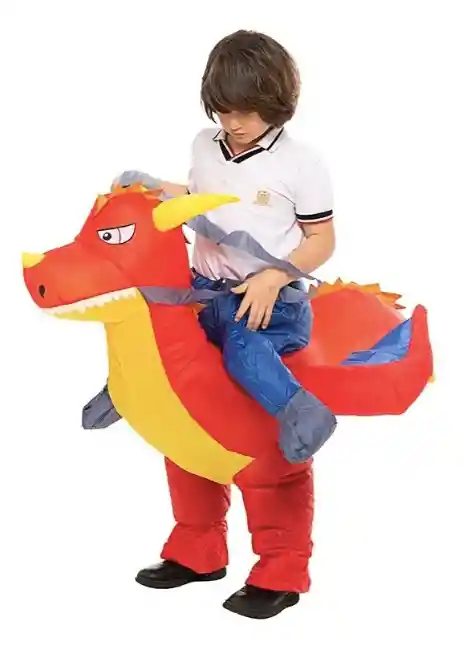 Disfraz Inflable Infantil Para Montar Dragón Niño O Niña