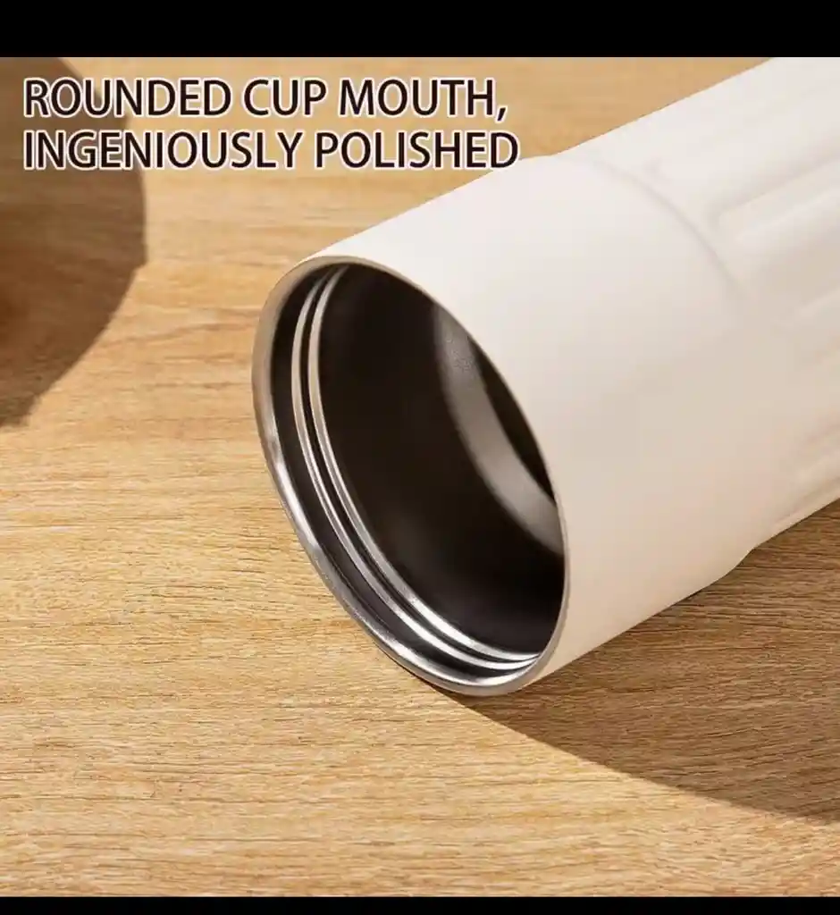 Termo Cafe Pantalla 650 Ml Rosa Acero Inxidable A Prueba De Fugas