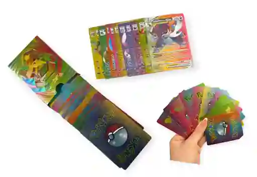 Cartas De Pokemon Multicolor Holograficas Brillantes Paquete X55 Surtido
