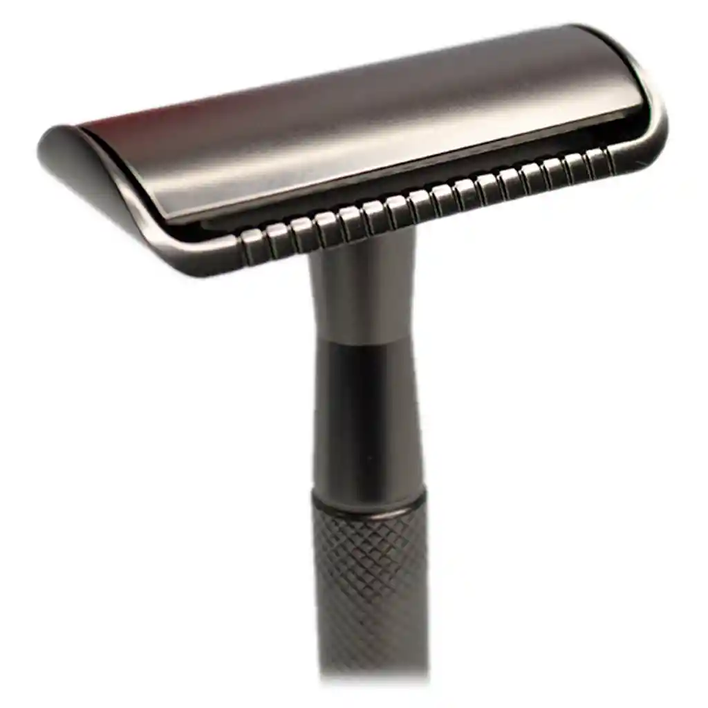 Maquina Afeitar Clásica Acero Inoxidable Base Lujo + 5 Cuchillas Black