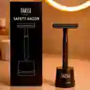 Maquina Afeitar Clásica Acero Inoxidable Base Lujo + 5 Cuchillas Black