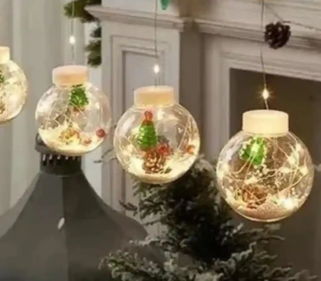 Luces De Navidad Esfera Decoración Hogar, Globos X10 Unid Luces Cálido