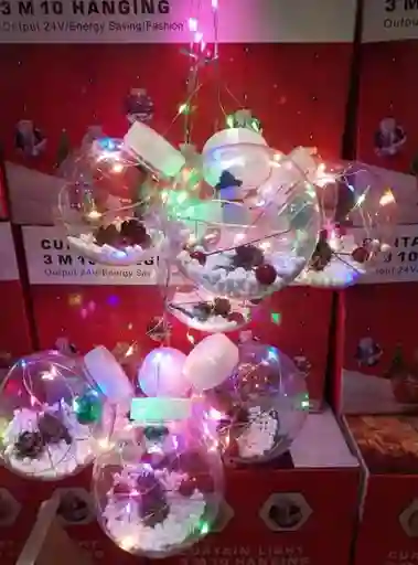 Luces De Navidad Esfera Decoración Hogar, Globos X10 Unid Luces Multicolor