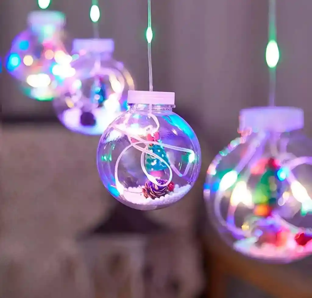 Luces De Navidad Esfera Decoración Hogar, Globos X10 Unid Luces Multicolor