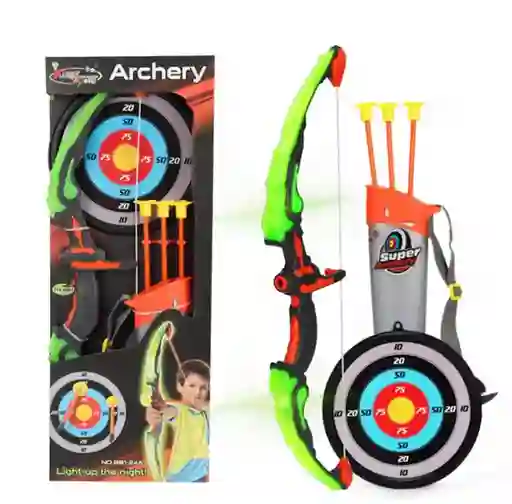 Kit Disparo Niños Juguete Punteria Arco + Flechas Infantil Negro
