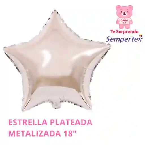 Globo Metalizado Estrella Plata 18" Sempertex