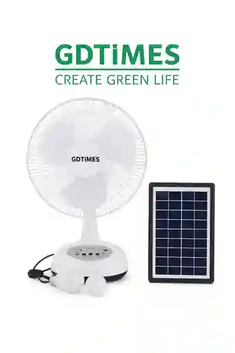 Ventilador Recargable Con Panel Solar