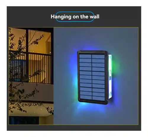 Lámpara Solar Con Extensión De Luces Rgb 8 Metros