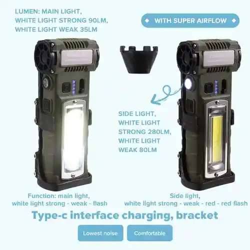 Sopladora Portátil Con Linterna 110000 Rmp Velocidad Ajustable