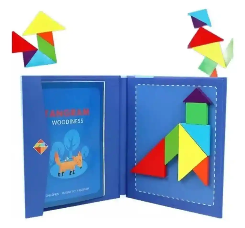 Tangram Juguete Didactico De Madera Rompecabezas Magnetico