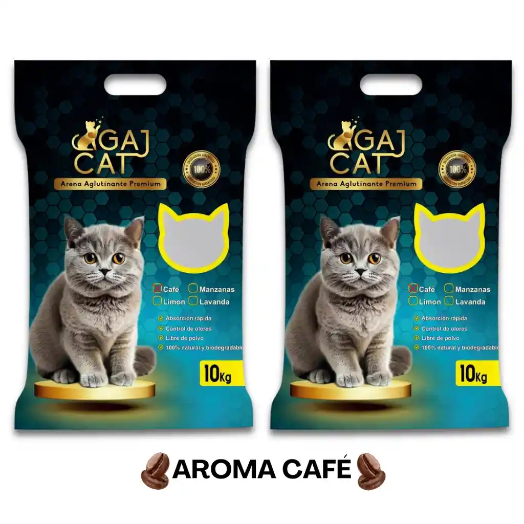 2 Bolsas De Arena Gaj Cat (20 Kg) Aroma Café