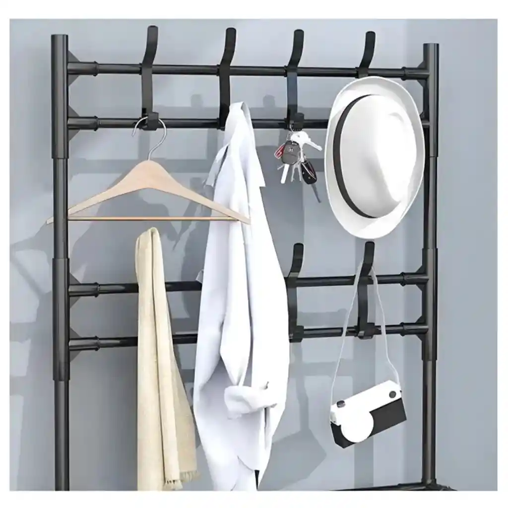 Perchero Organizador De Pared Multiusos 3 Niveles Con Ganchos