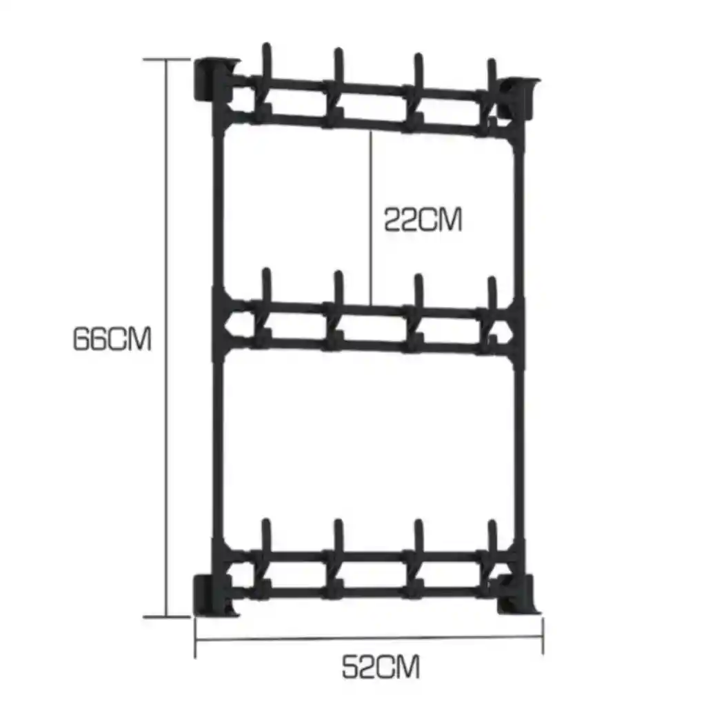 Perchero Organizador De Pared Multiusos 3 Niveles Con Ganchos