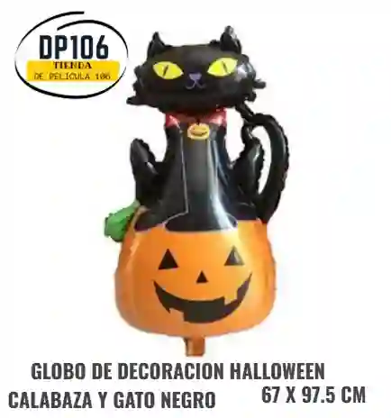 Globo De Gato Y Calabaza Decoracion Halloween 67 X 97.5 Cm