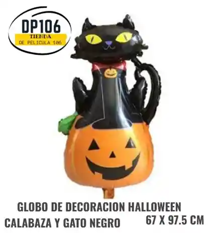 Globo De Gato Y Calabaza Decoracion Halloween 67 X 97.5 Cm