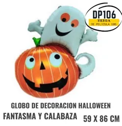 Globo Fantasma Sobre Calabaza Decoración Halloween 59 X 86 Cms