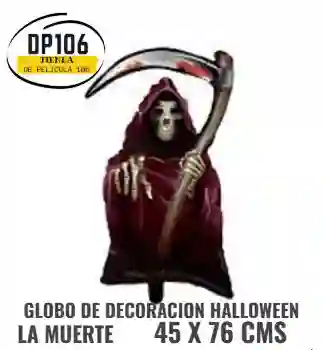 Globo De La Muerte Con Guadaña Decoracion Halloween 48 X 76 Cms