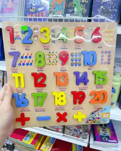Tabla Encajar Numeros Del 1 Al 20 En Madera