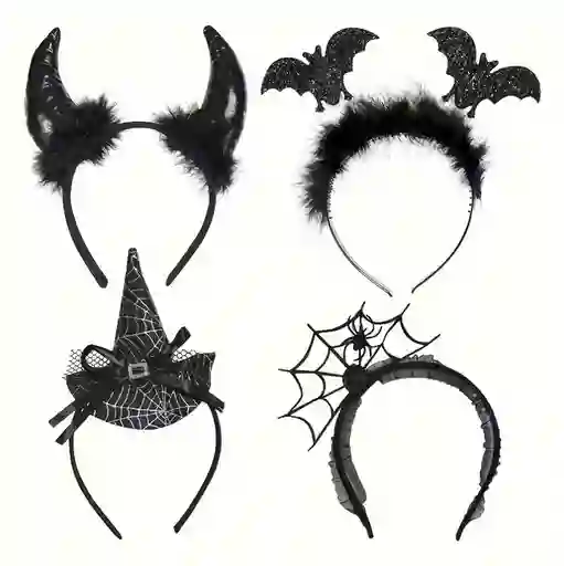 Balacas Diademas Halloween 4 Unds Accesorios Para Disfraz